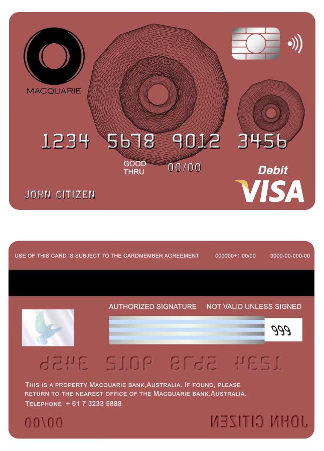 Australia Macquarie bank visa card